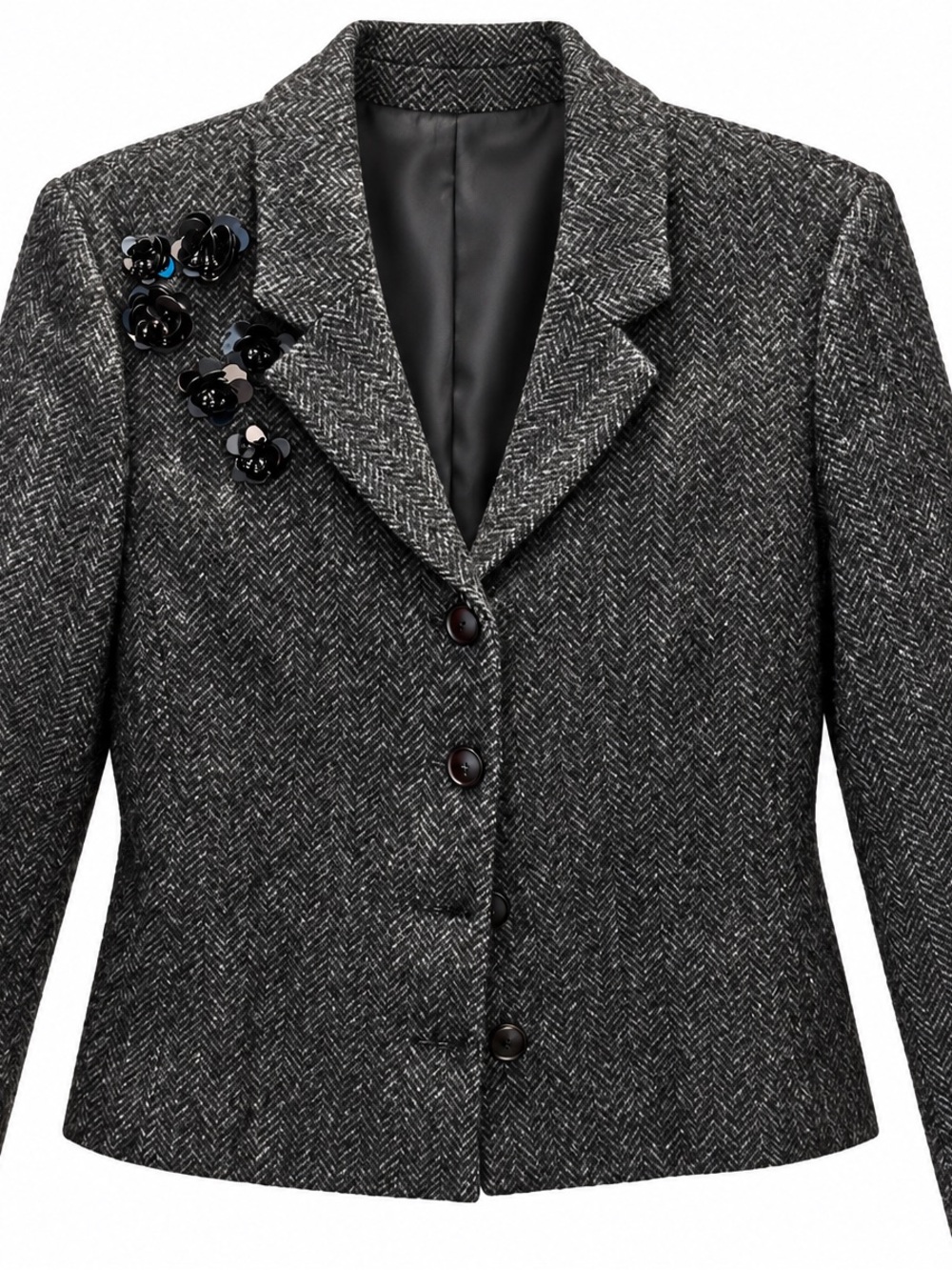 Zara Women’s Charcoal Herringbone Blazer Jacket